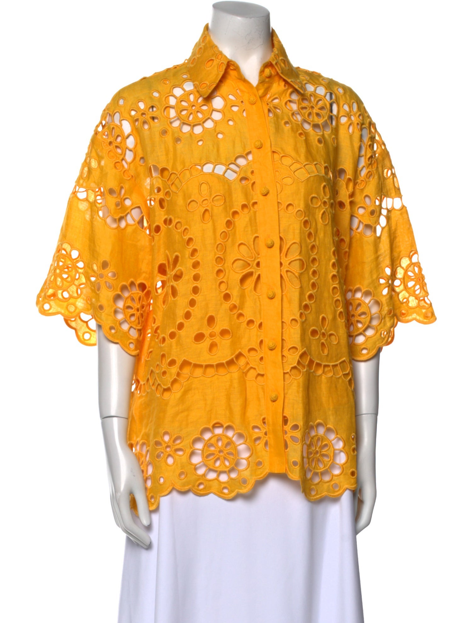 Zimmermann Linen Printed Button-Up Top
