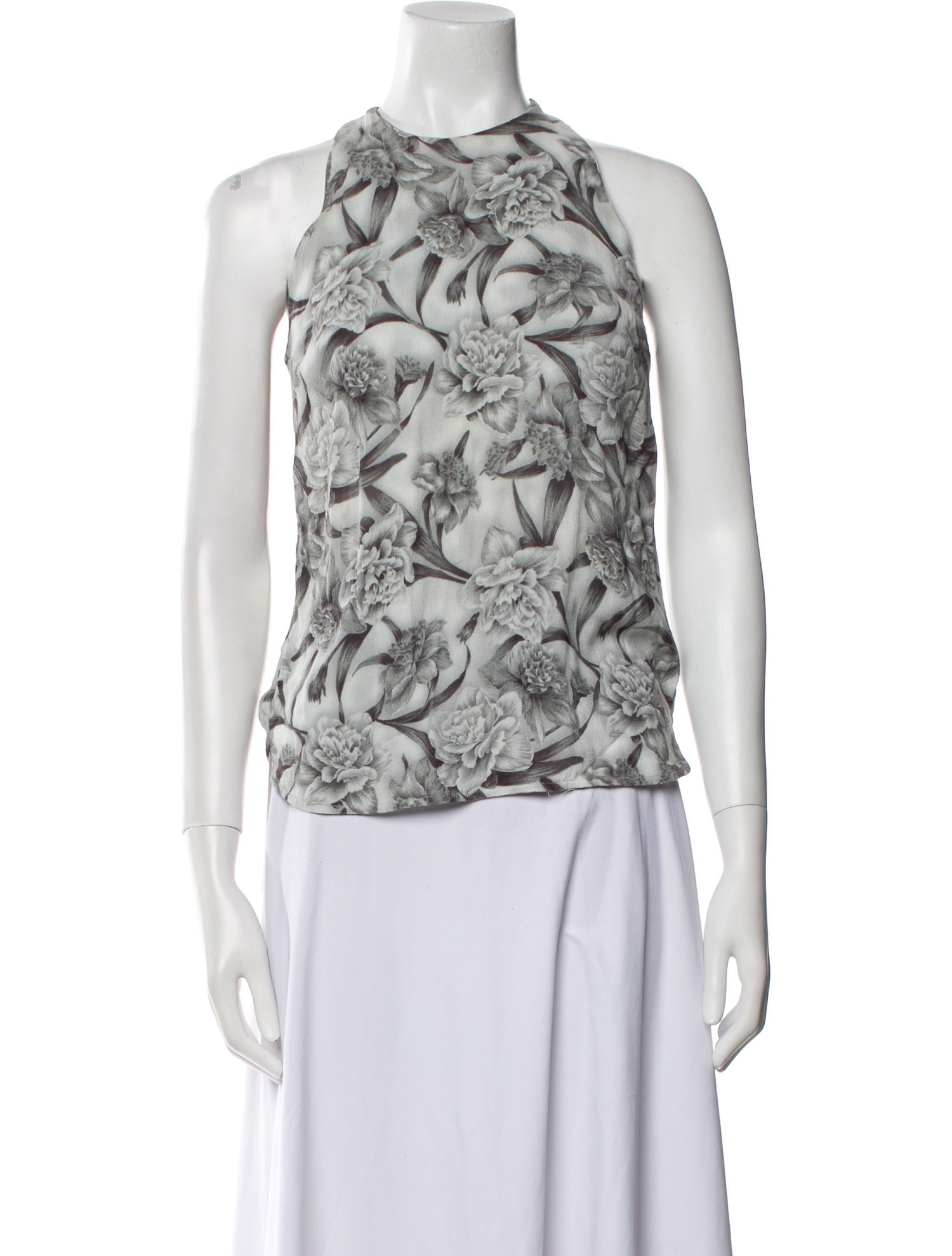 Zimmermann Floral Print Mock Neck Top