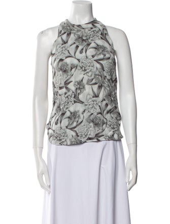 Zimmermann Floral Print Mock Neck Top