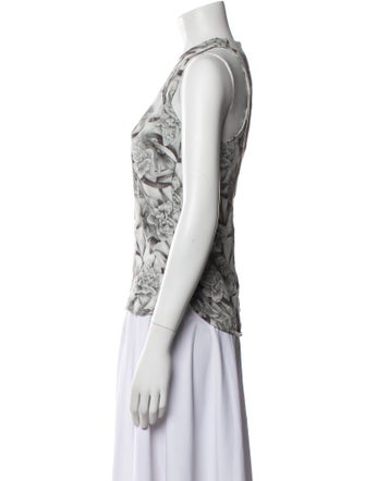 Zimmermann Floral Print Mock Neck Top