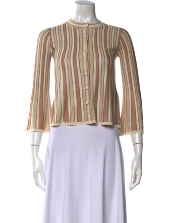 Zimmermann Striped Scoop Neck Crop Top