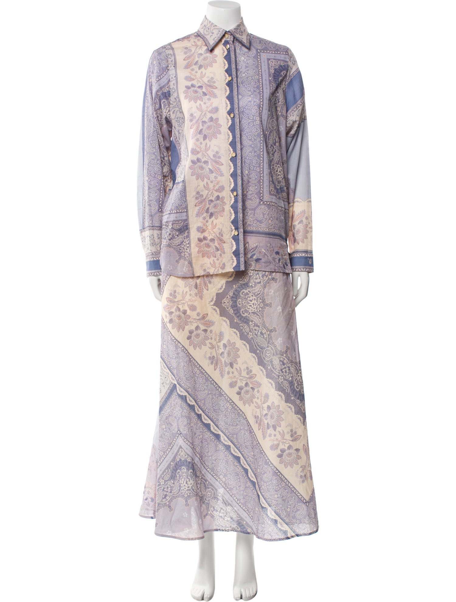 Zimmermann Printed Ruffle Embellishment Skirt Set