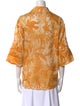 Zimmermann Printed Three-Quarter Sleeve Button-Up Top
