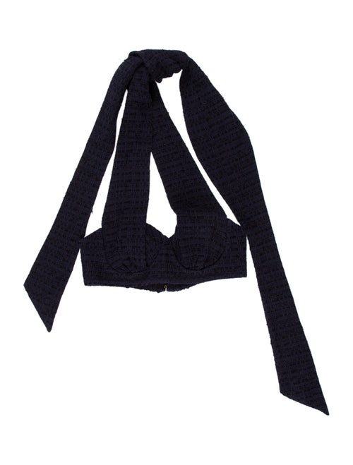 Zimmermann Halterneck Long Sleeve Crop Top