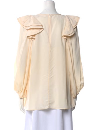 Zimmermann Scoop Neck Long Sleeve Blouse