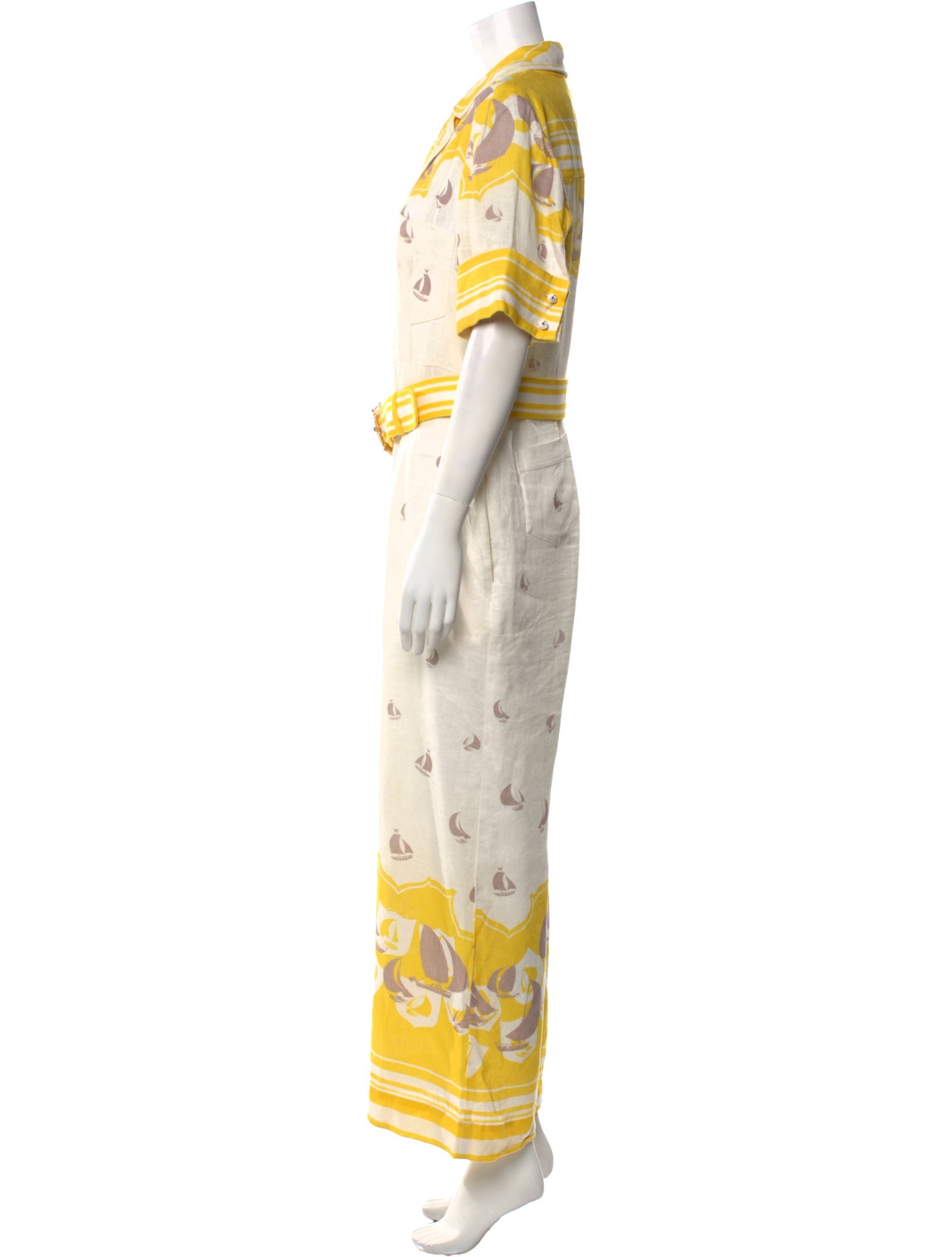 Zimmermann Linen Printed Jumpsuit