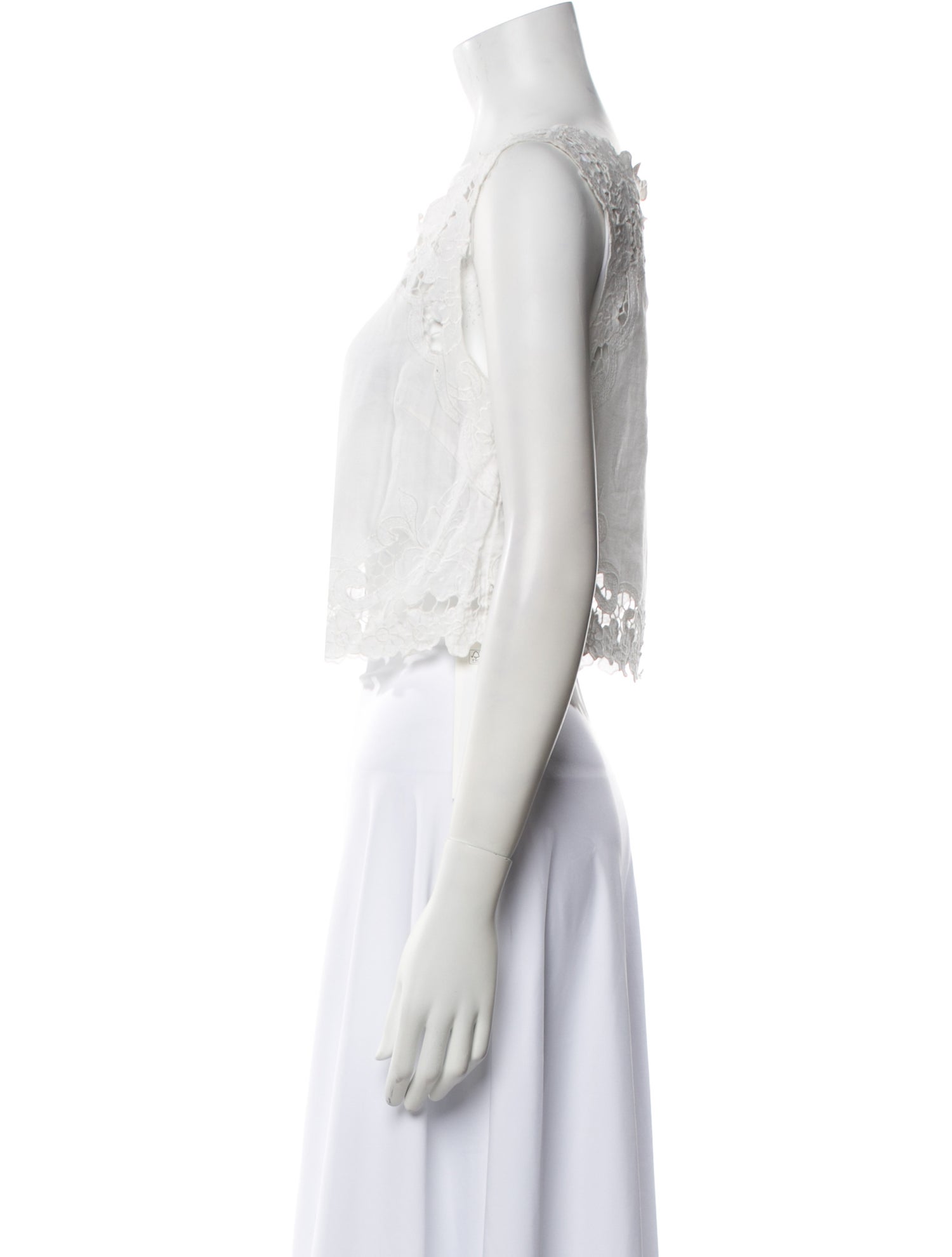 Zimmermann Linen Square Neckline Crop Top