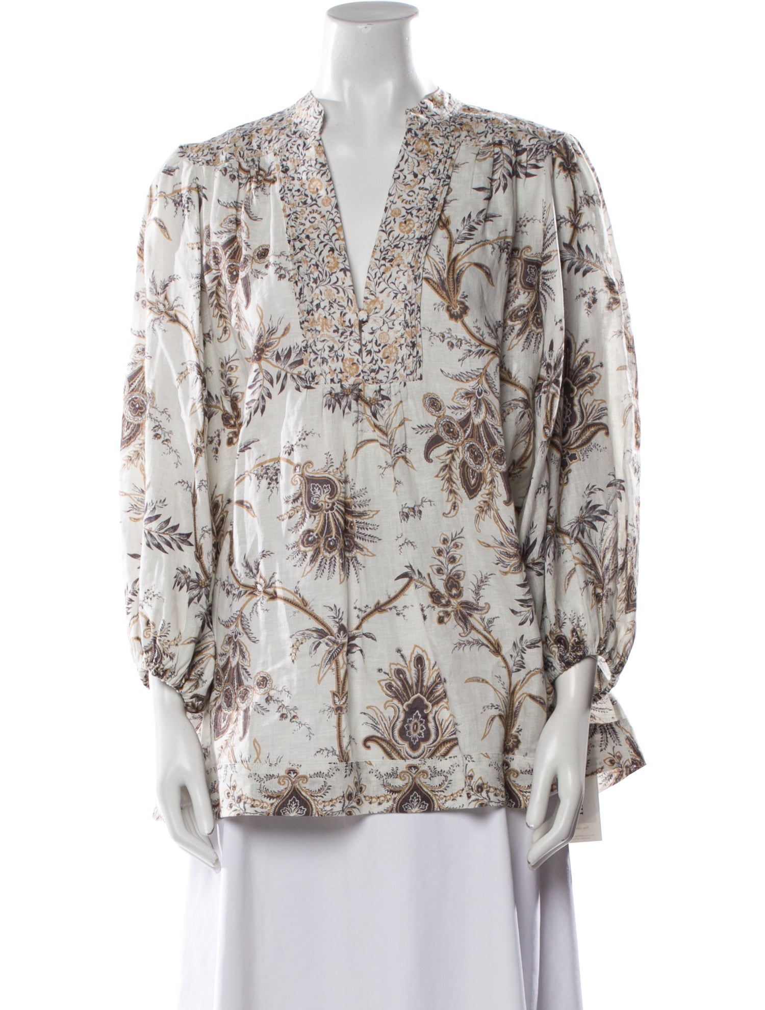 Zimmermann Linen Floral Print Blouse