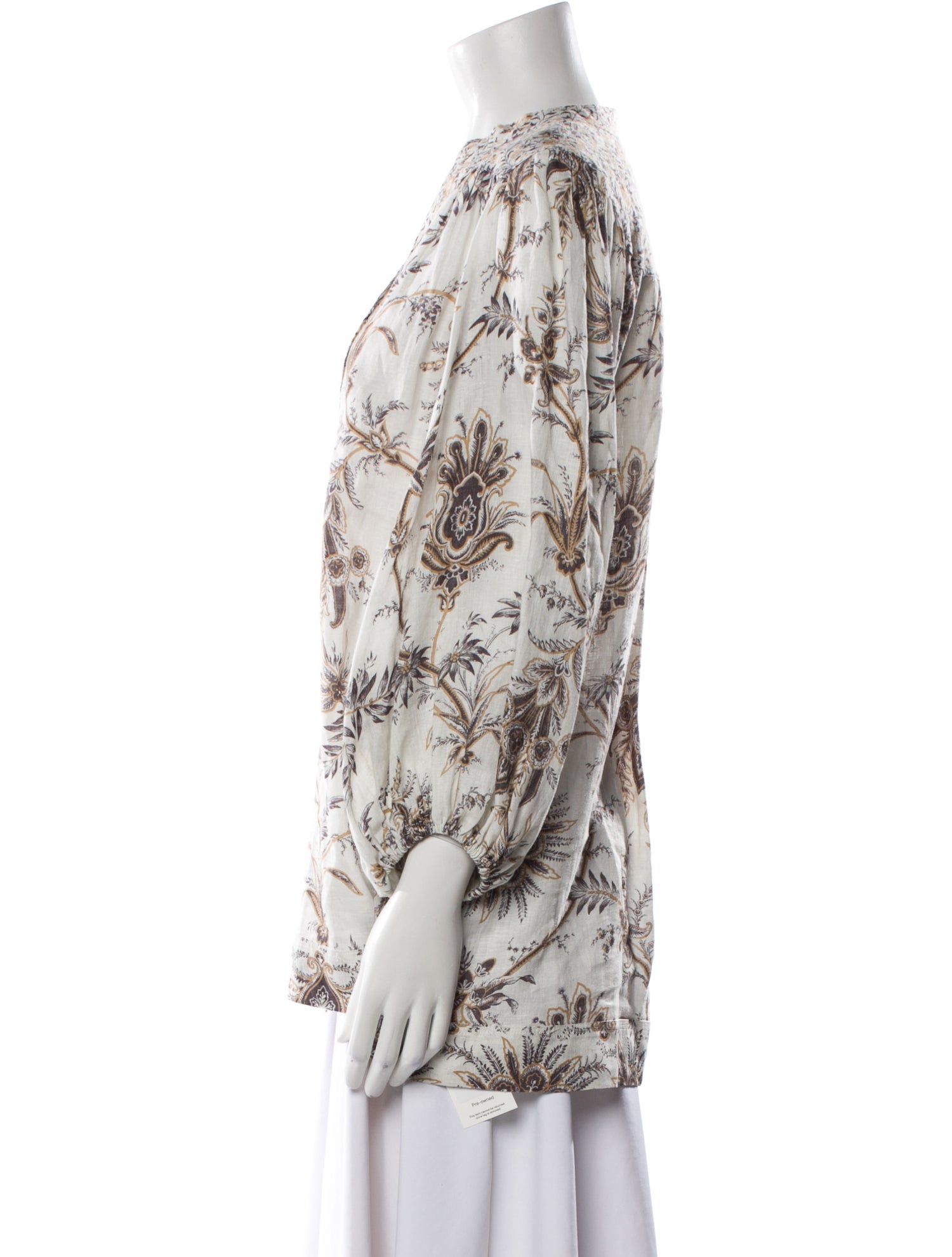 Zimmermann Linen Floral Print Blouse