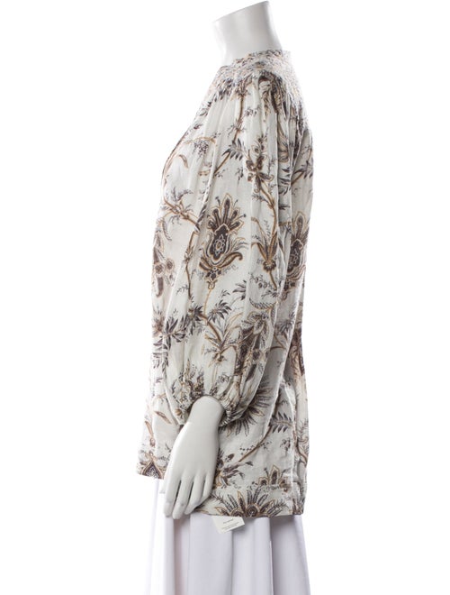 Zimmermann Linen Floral Print Blouse