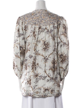 Zimmermann Linen Floral Print Blouse