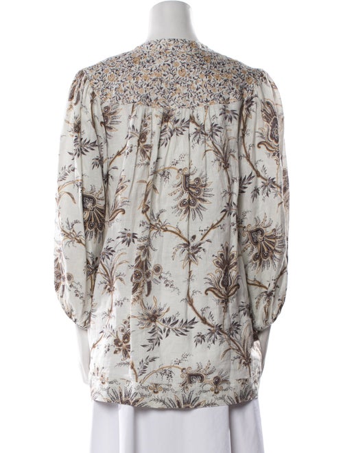 Zimmermann Linen Floral Print Blouse