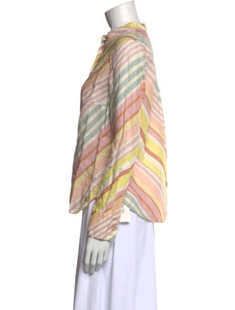 Zimmermann Linen Plaid Print Button-Up Top