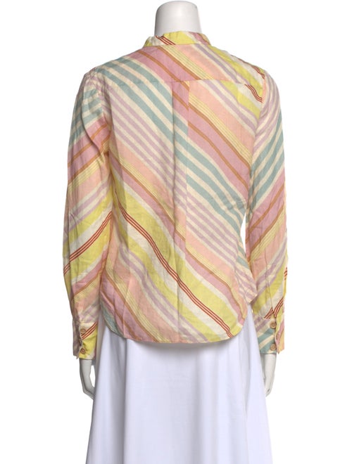 Zimmermann Linen Plaid Print Button-Up Top