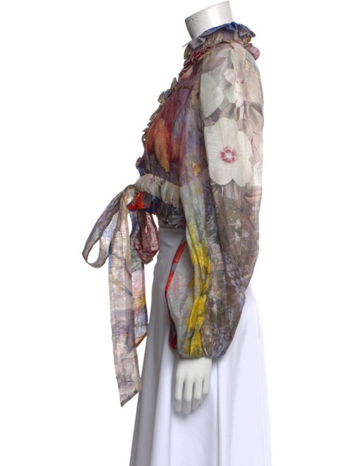 Zimmermann Linen Floral Print Crop Top