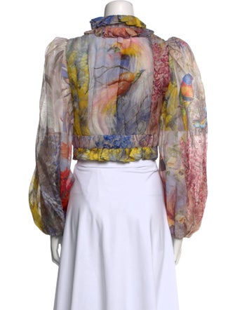 Zimmermann Linen Floral Print Crop Top