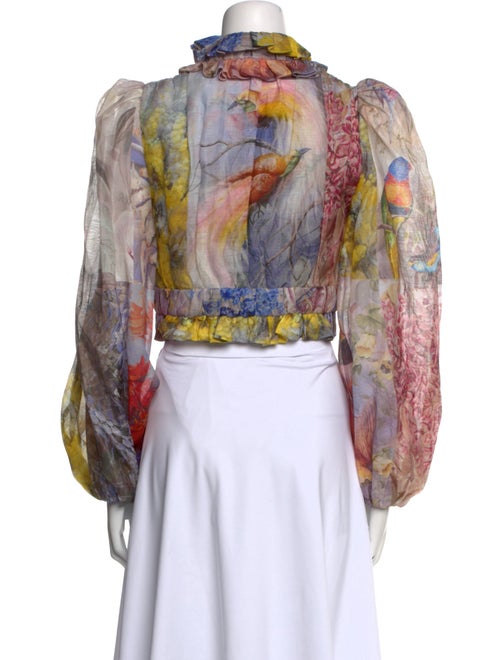 Zimmermann Linen Floral Print Crop Top