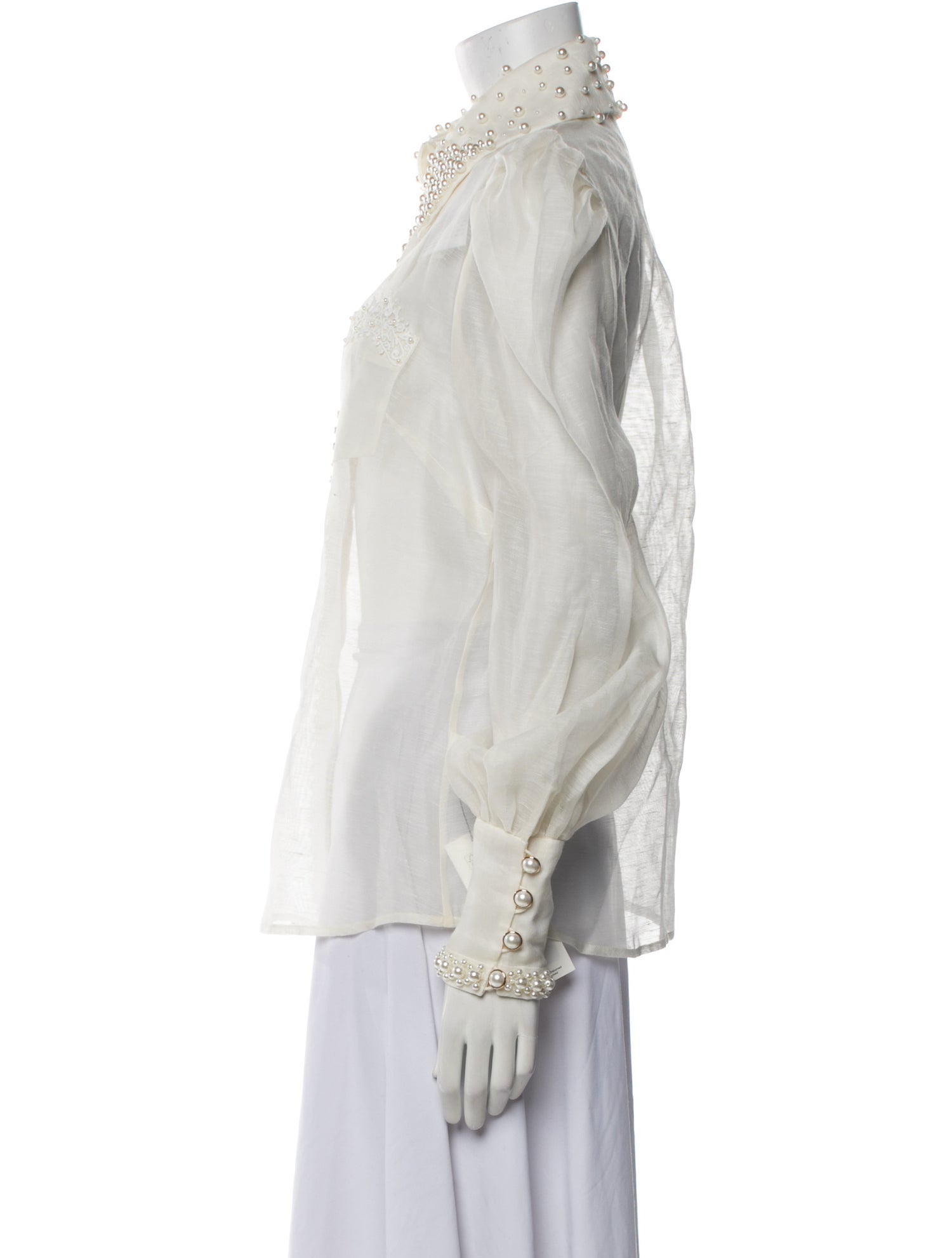 Zimmermann Linen Long Sleeve Button-Up Top w/ Tags