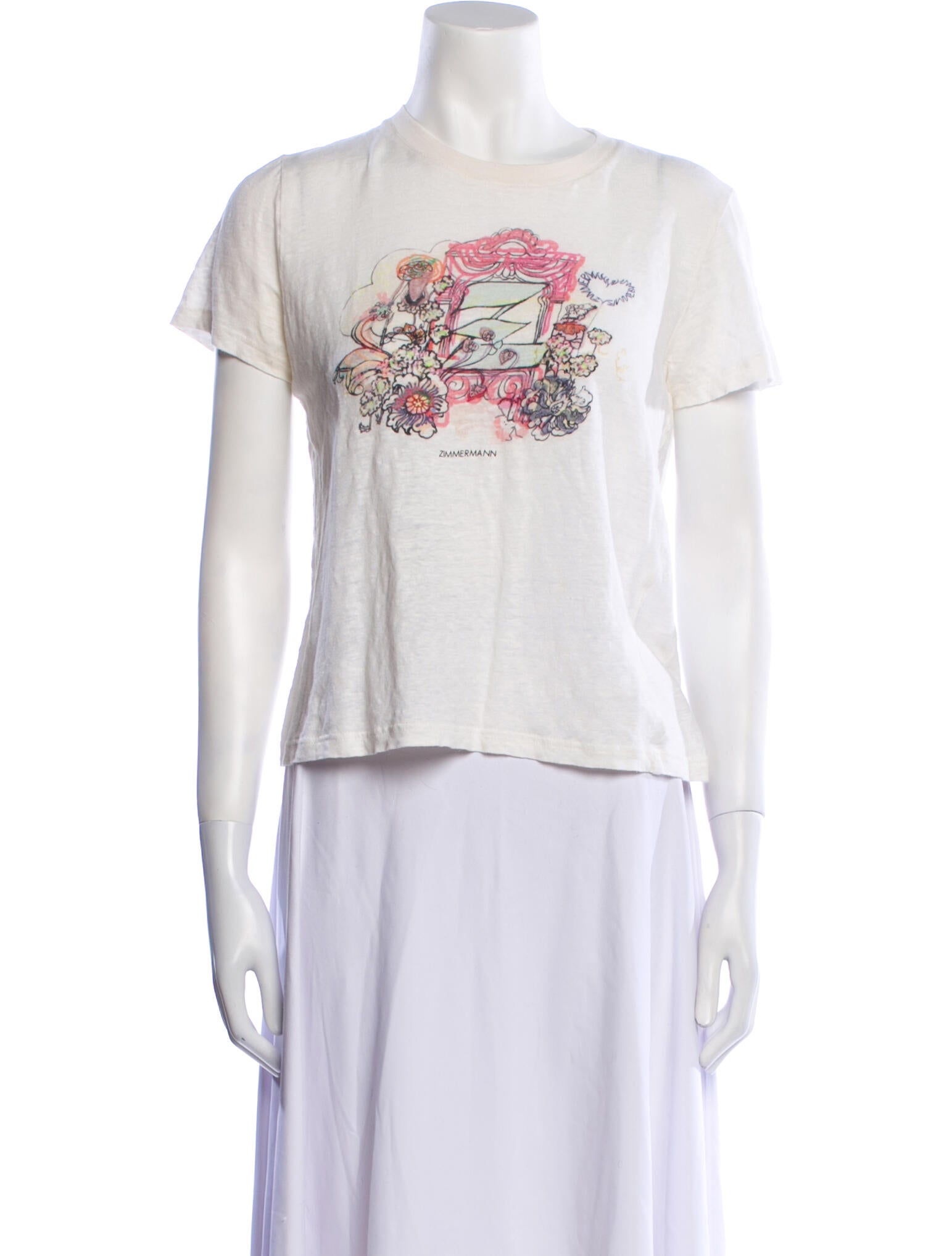 Zimmermann Linen Graphic Print T-Shirt