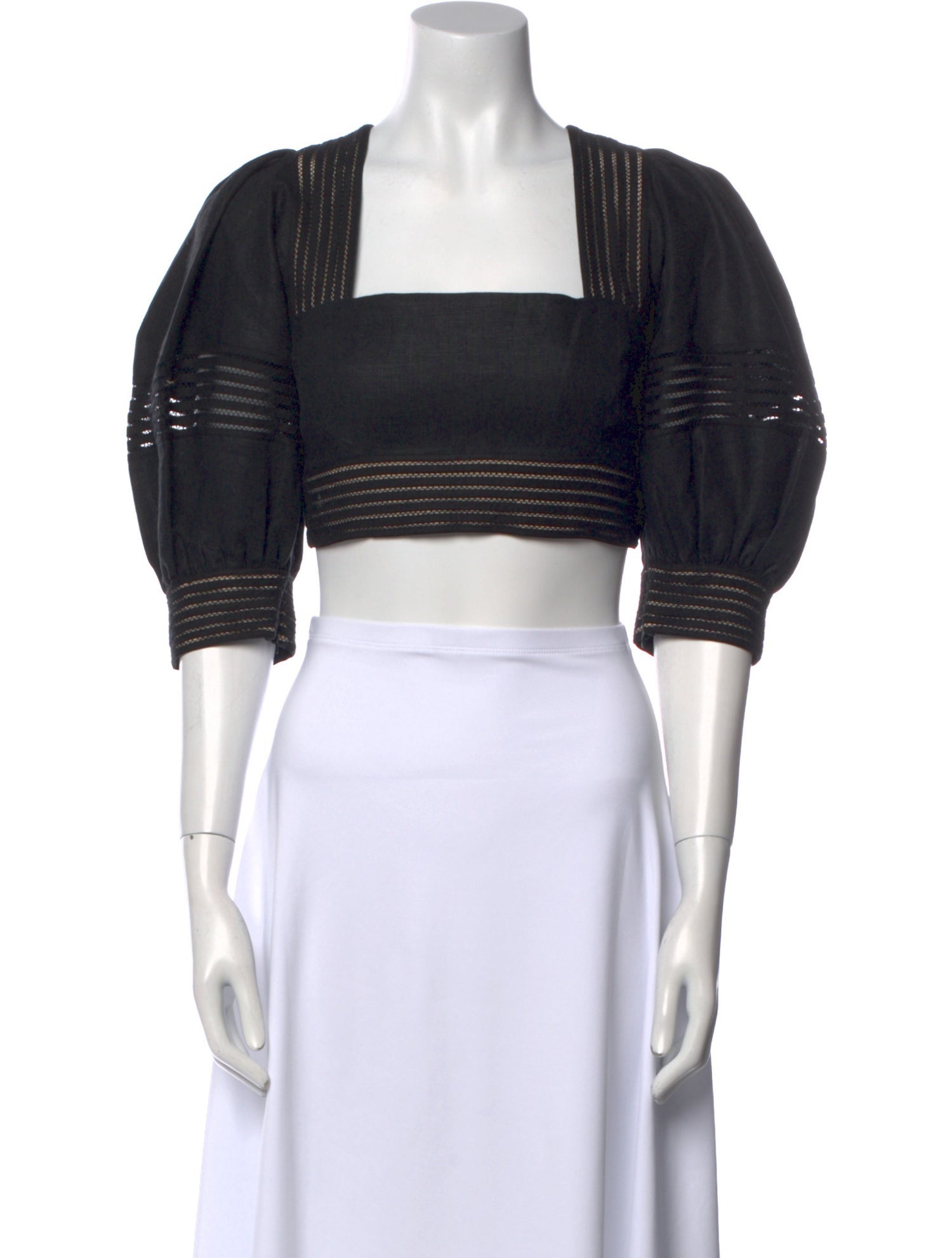 Zimmermann Linen Square Neckline Crop Top