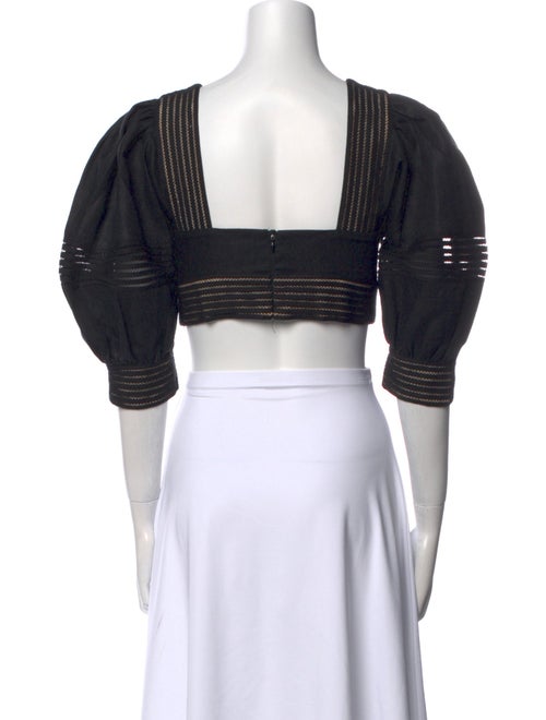 Zimmermann Linen Square Neckline Crop Top