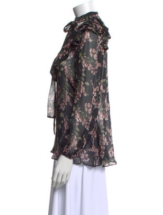 Zimmermann Floral Print Tie Neck Blouse