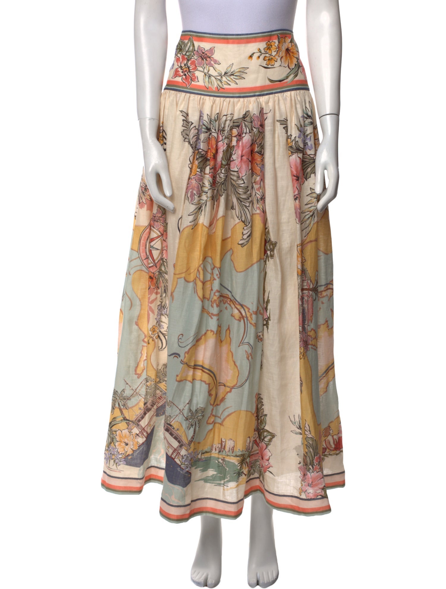 Zimmermann Linen Midi Length Skirt