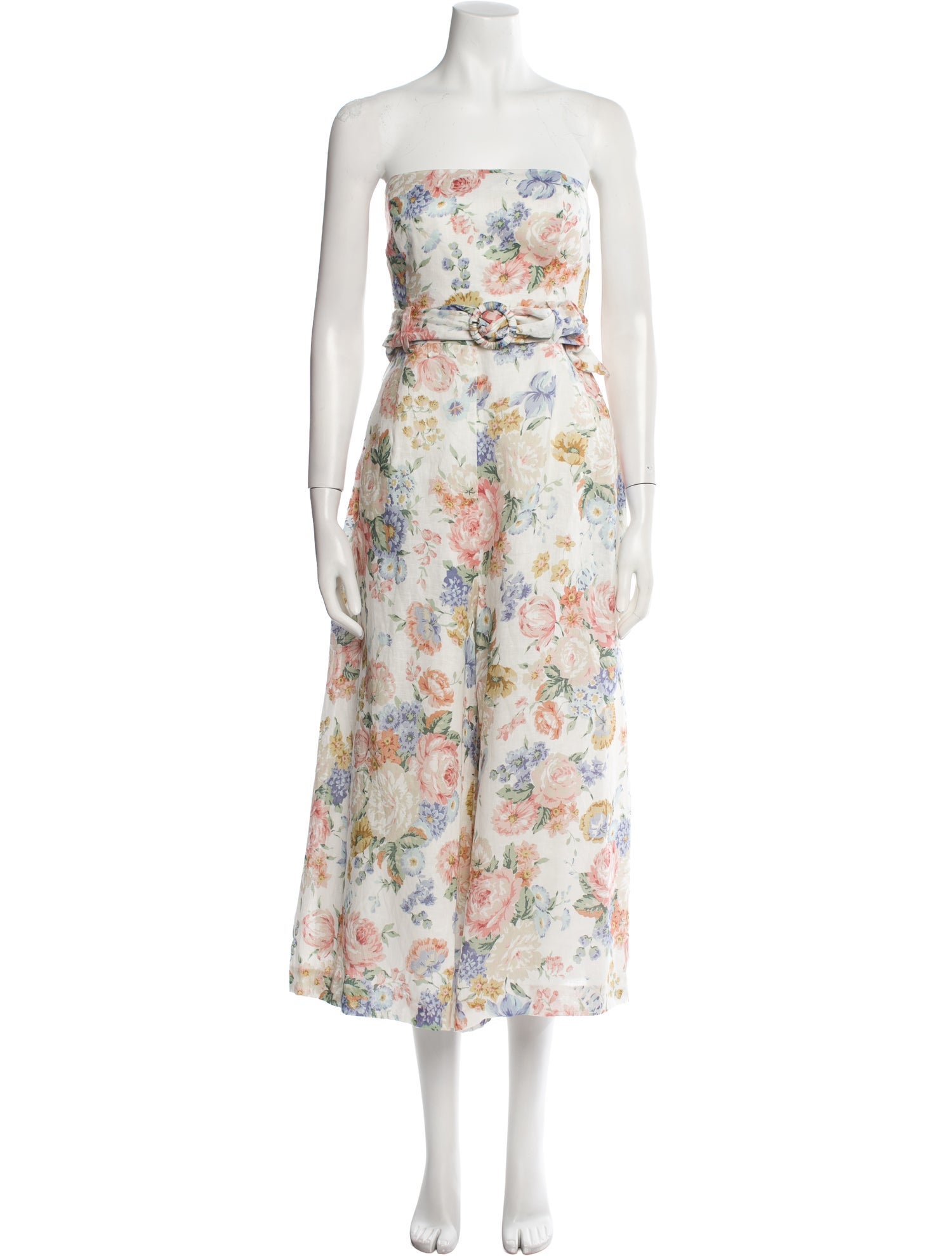 Zimmermann Linen Floral Print Jumpsuit
