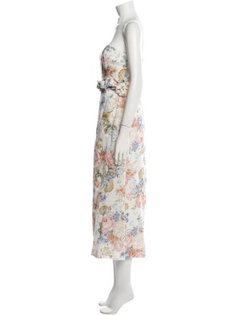 Zimmermann Linen Floral Print Jumpsuit