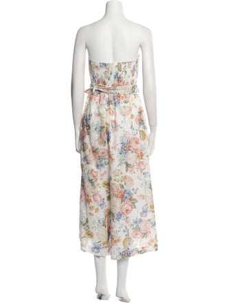 Zimmermann Linen Floral Print Jumpsuit