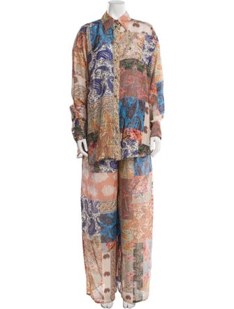 Zimmermann Silk Paisley Print Pant Set