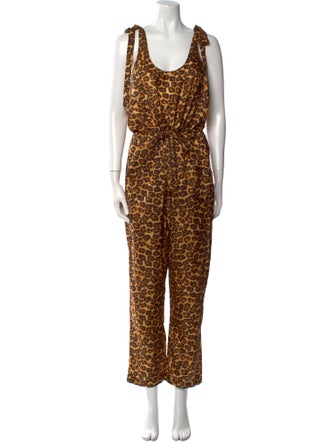 Zimmermann Silk Animal Print Jumpsuit