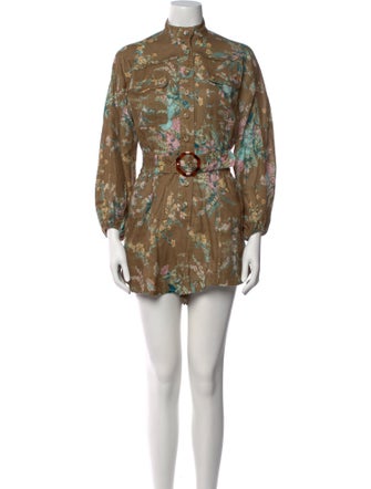 Zimmermann Linen Floral Print Romper