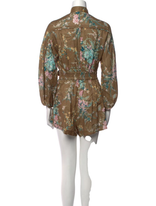 Zimmermann Linen Floral Print Romper