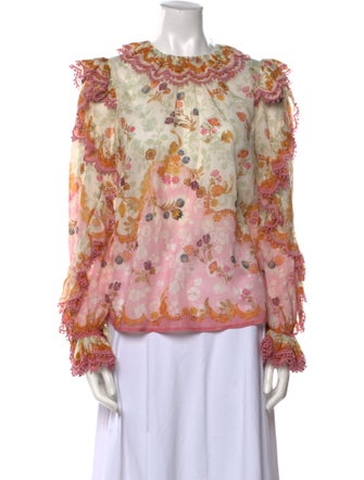 Zimmermann Floral Print Scoop Neck Blouse