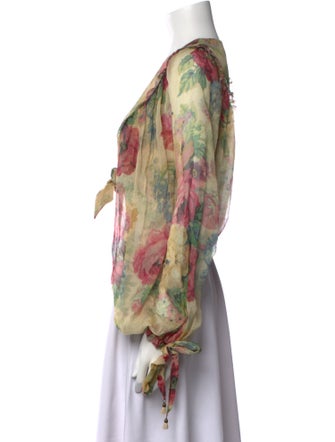 Zimmermann Silk Floral Print Crop Top