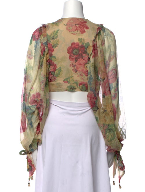 Zimmermann Silk Floral Print Crop Top