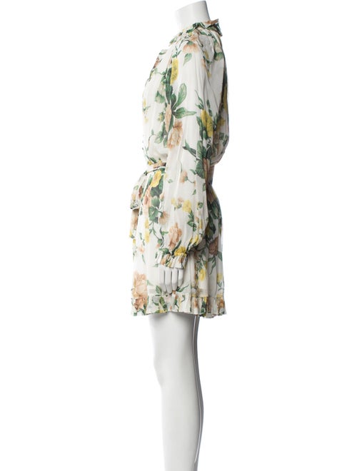 Zimmermann Floral Print Tie Neck Romper