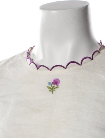 Zimmermann Linen Floral Print Crop Top