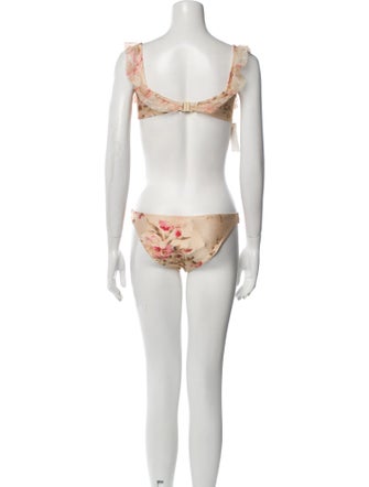 Zimmermann Floral Print Mesh Accents Bikini