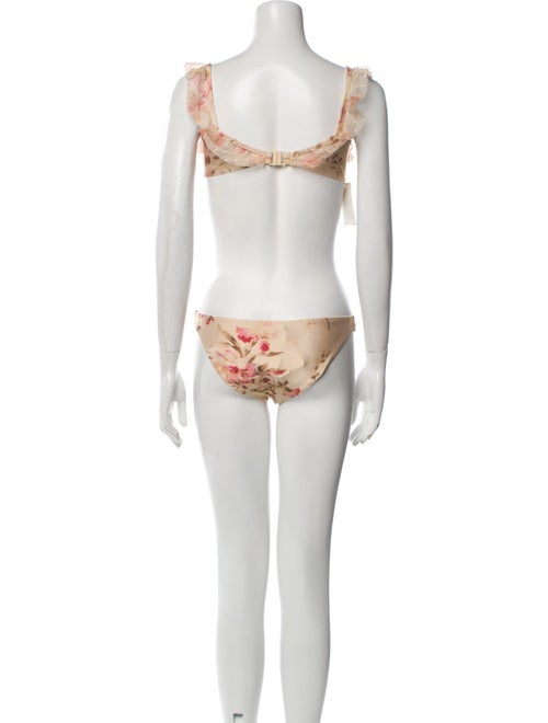 Zimmermann Floral Print Mesh Accents Bikini