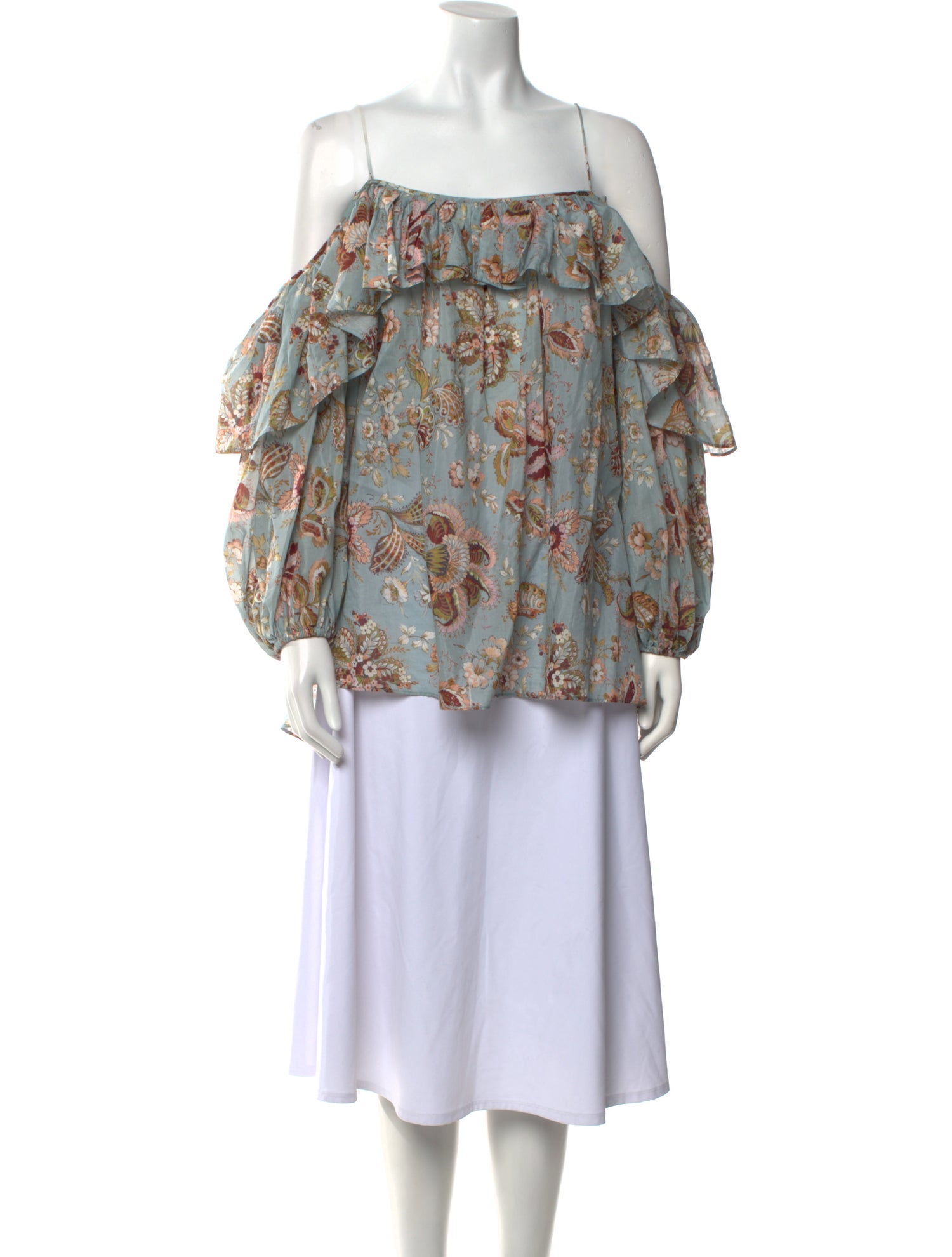Zimmermann Floral Print Square Neckline Blouse