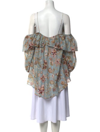 Zimmermann Floral Print Square Neckline Blouse