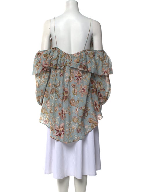 Zimmermann Floral Print Square Neckline Blouse