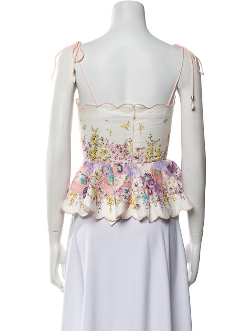 Zimmermann Linen Floral Print Crop Top
