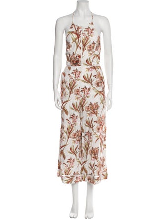 Zimmermann Linen Floral Print Jumpsuit