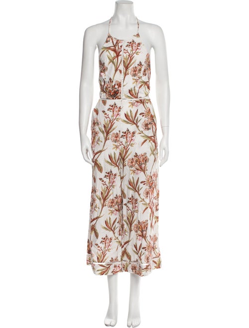 Zimmermann Linen Floral Print Jumpsuit