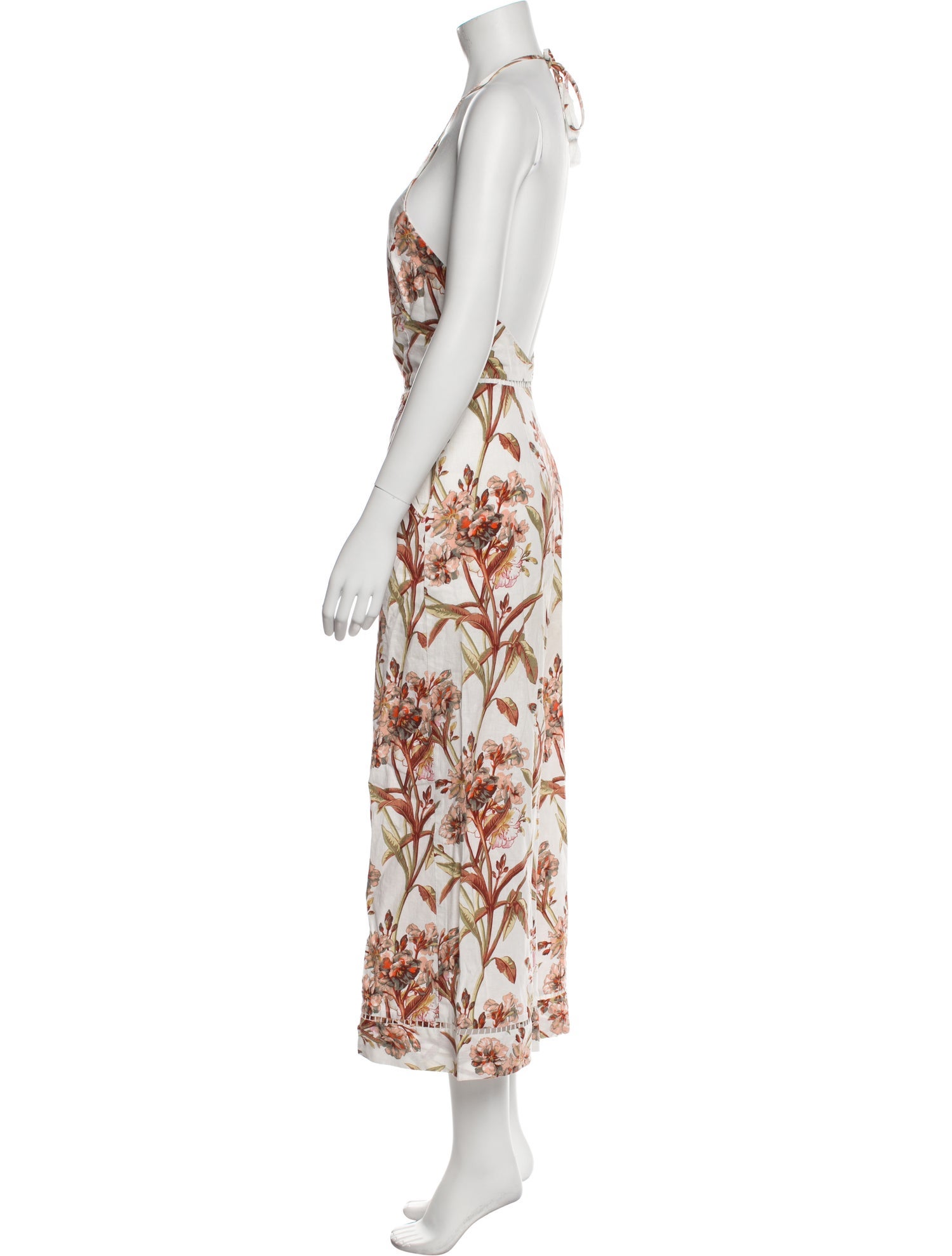Zimmermann Linen Floral Print Jumpsuit