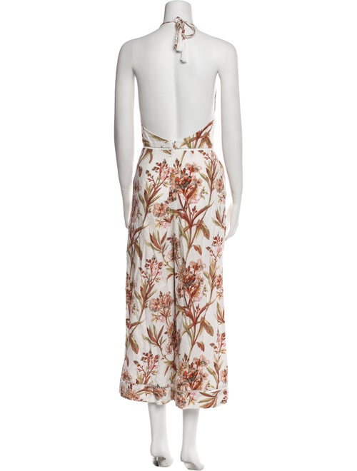 Zimmermann Linen Floral Print Jumpsuit