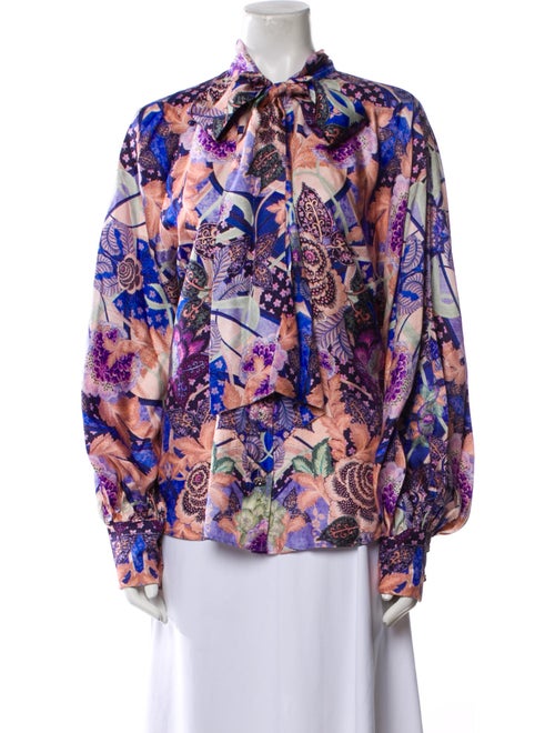 Zimmermann Silk Floral Print Button-Up Top